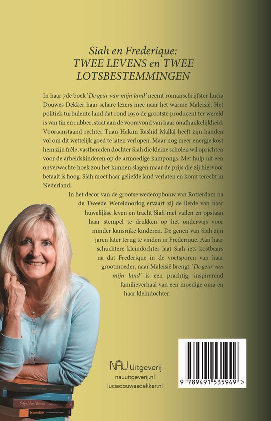 Boekcover met portret van een lachende oudere vrouw en de titel Siah en Frederique: twee levens en twee lotsbestemmingen