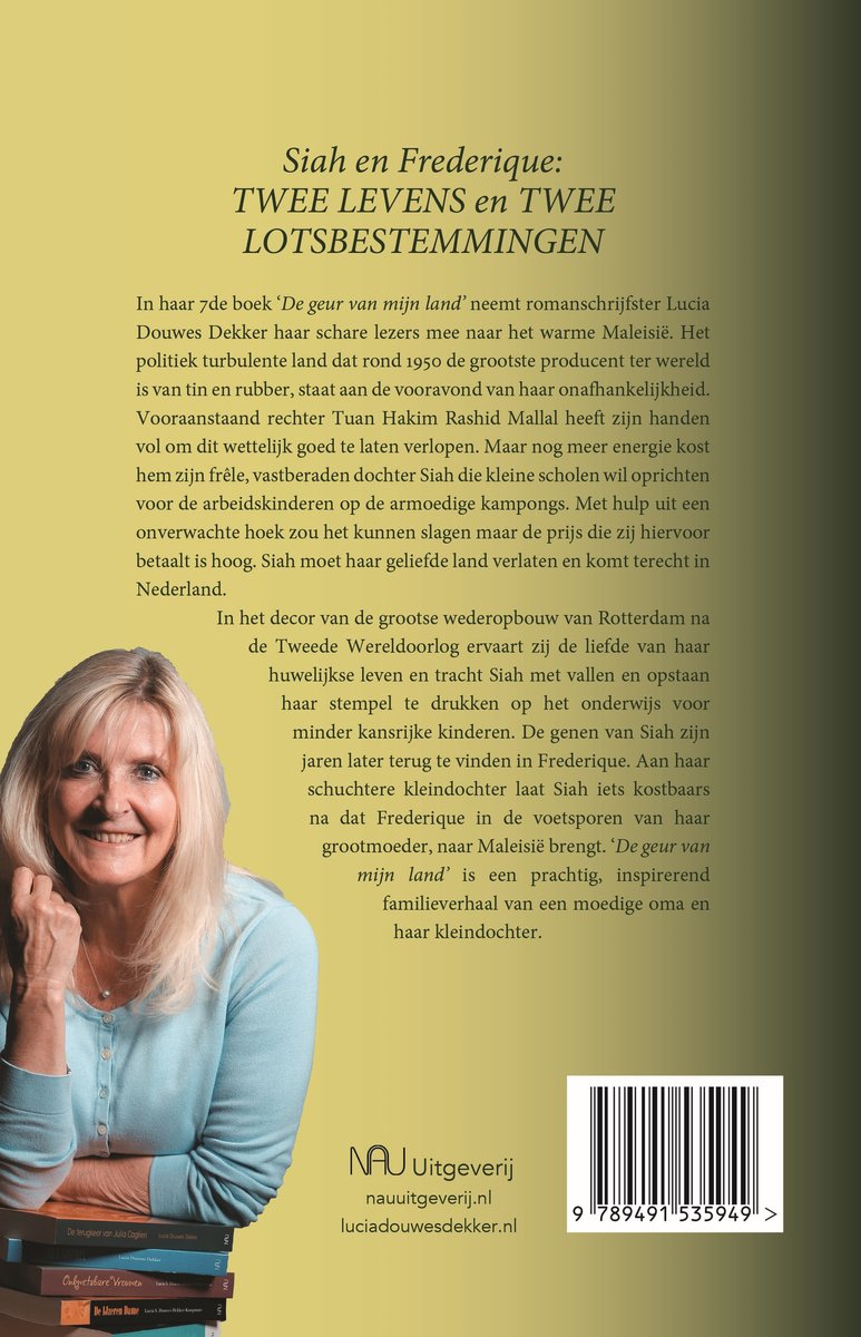 Boekcover met portret van een lachende oudere vrouw en de titel Siah en Frederique: twee levens en twee lotsbestemmingen