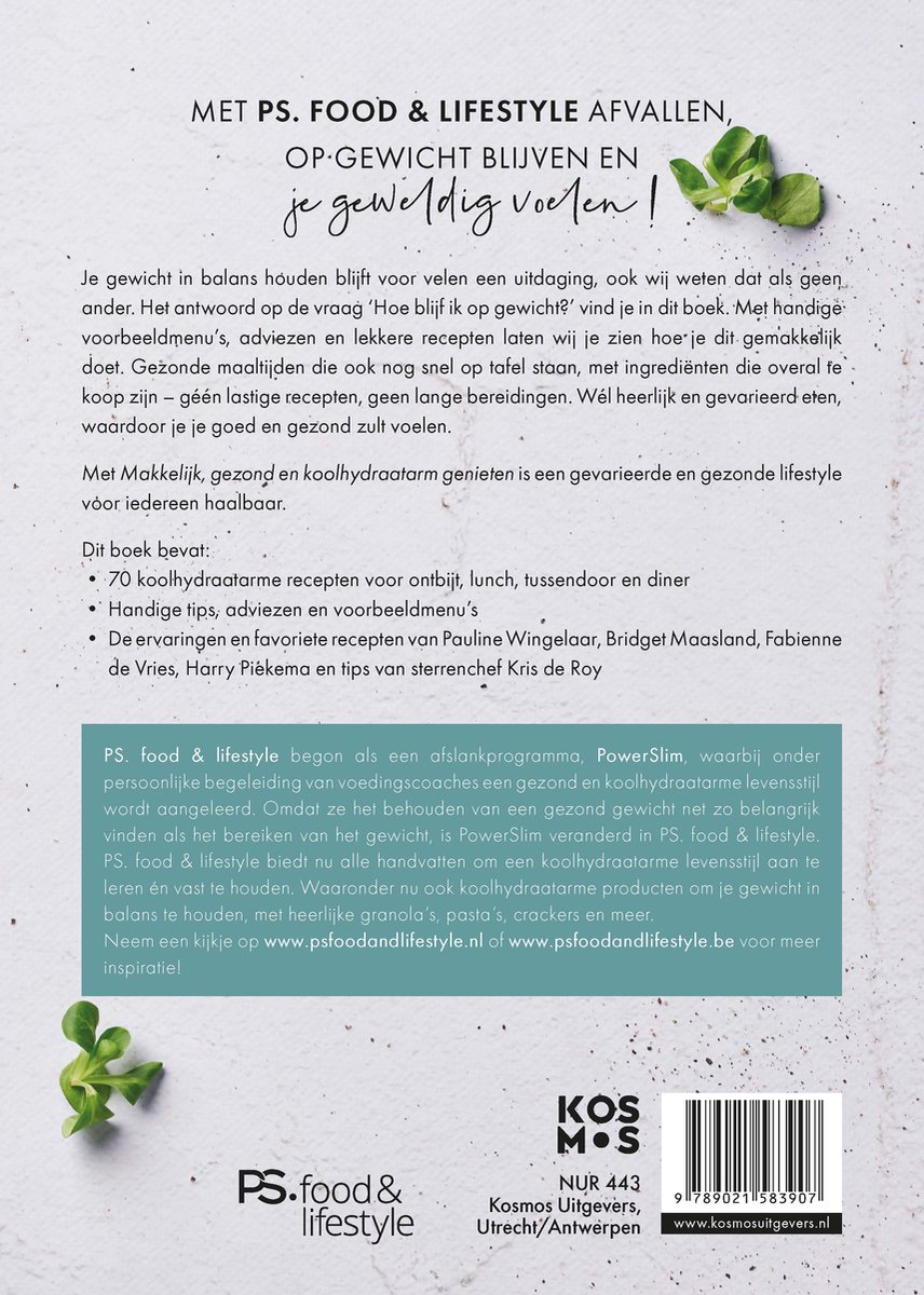Makkelijk, gezond en koolhydraatarm genieten - back cover