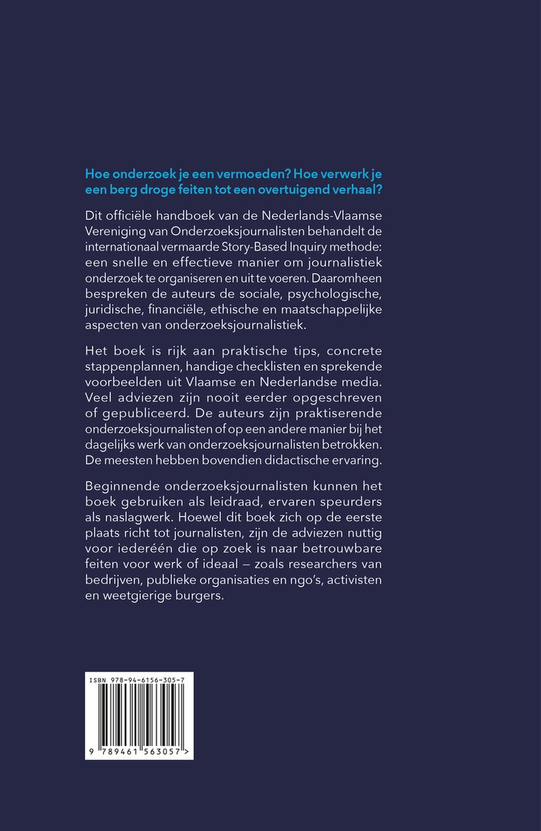 Handboek voor onderzoeksjournalisten - back cover