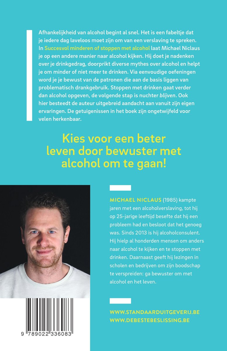 Succesvol minderen of stoppen met alcohol - back cover