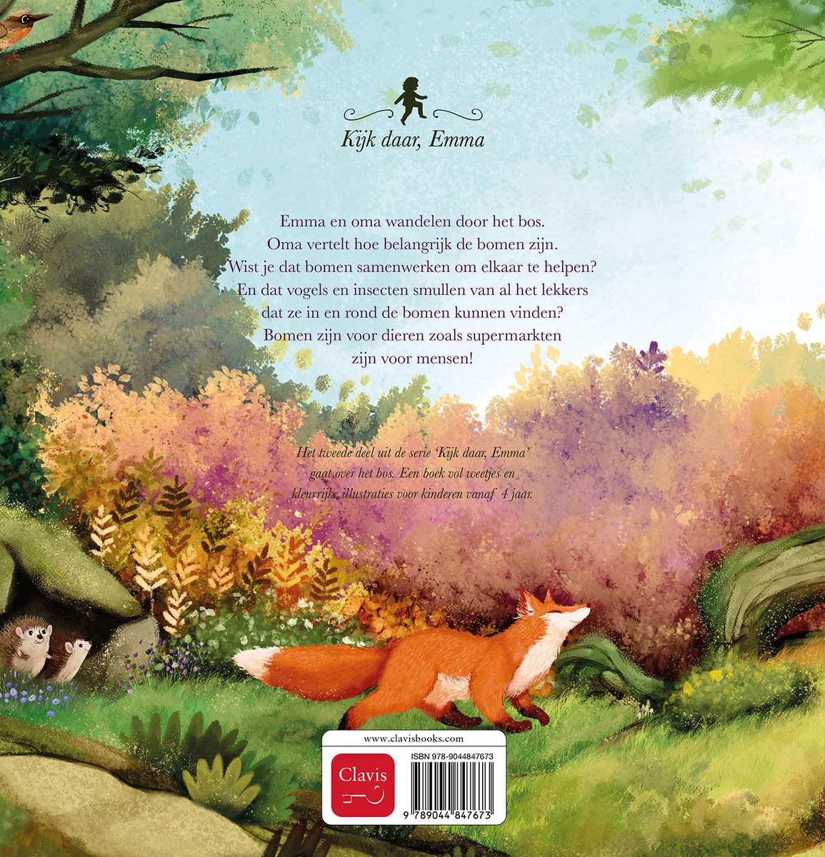 Kijk daar, Emma - Gouden blaadjes en bomen met kronen - back cover