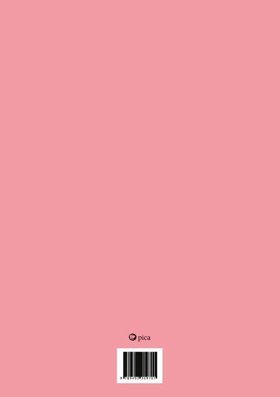 Roze achtergrond met logo 'pica' en een barcode.