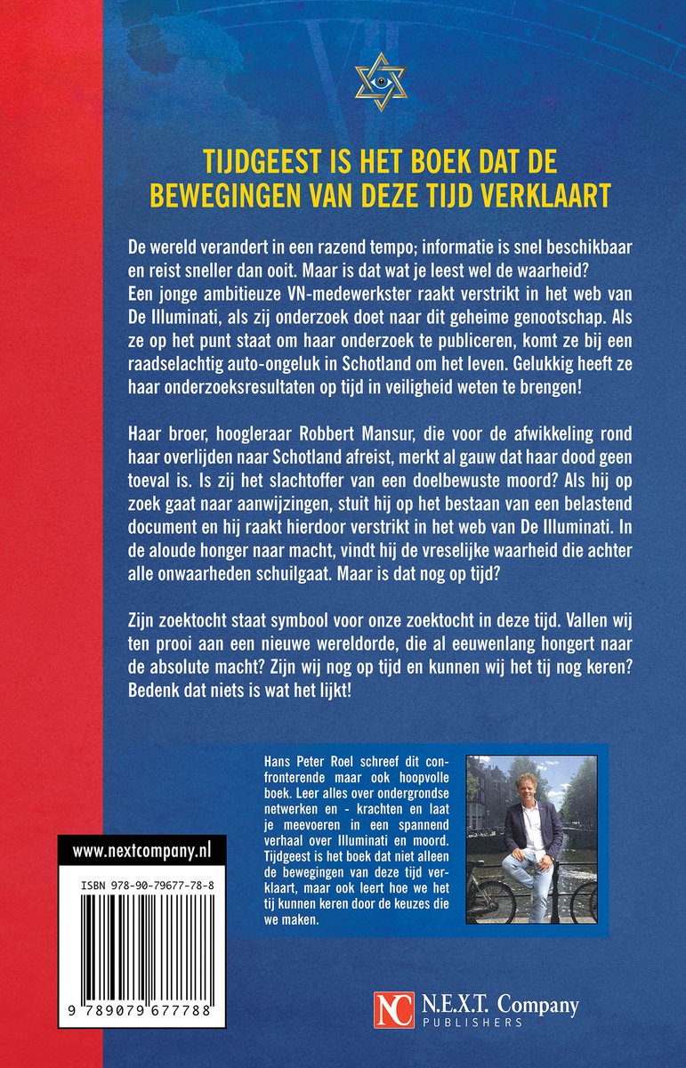 Boekomslag met een man die voor een heldere maan staat. Titel: Tijdgeest. Ondertitel: De bewegingen van deze tijd verklaard.