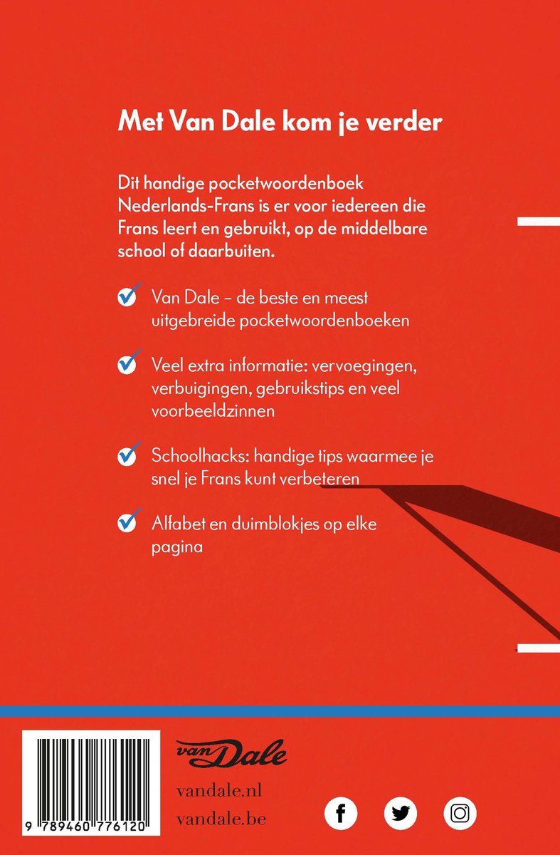 Van Dale Pocketwoordenboek Nederlands-Frans - back cover