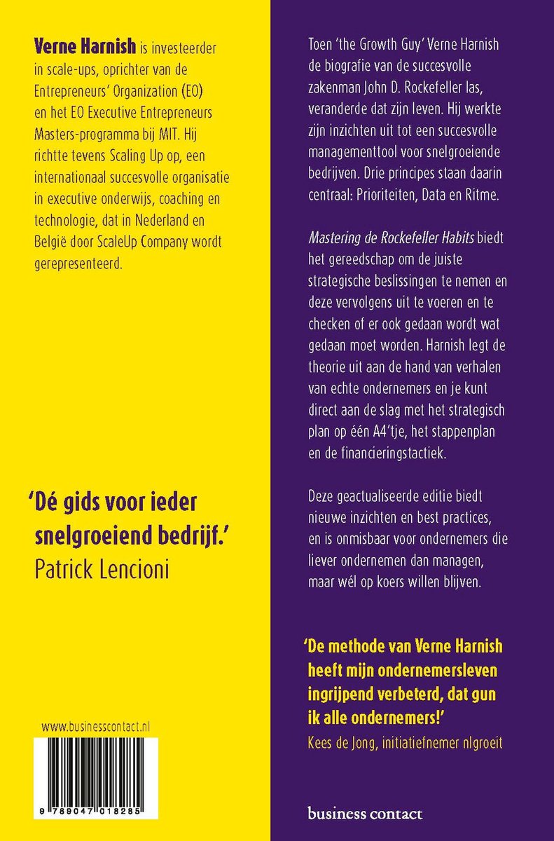 Mastering de Rockefeller Habits - back cover