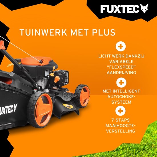 FUXTEC Grasmaaier Benzine - 51cm - Zelfrijdend / Zelftrekkend / Achterwielaandrijving - Mulchfunctie - Opvangbak 60L - FX-RM5196PRO van FUXTEC — afbeelding 4