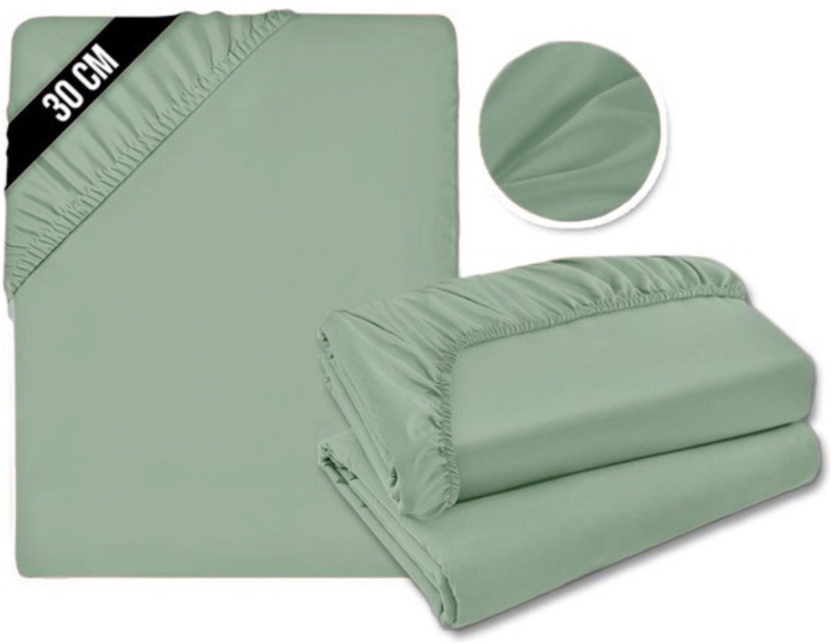 JMZR® Matrasovertrek 180x200 - Hoeslaken - Matrashoes - Super Zacht - Groen