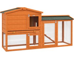 Konijnenhok voor buiten - Weerbestendig - Konijnenren - Kooi - Groot konijnen Hok - Oranje