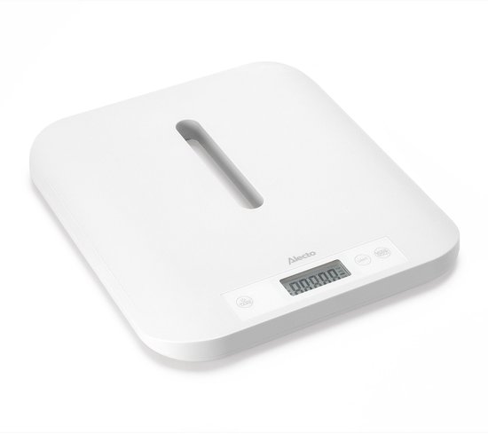 Alecto Babyweegschaal BC70 - Digitaal - 150kg - Groeimeter - Weegschaal ook voor volwassenen en dieren - Wit