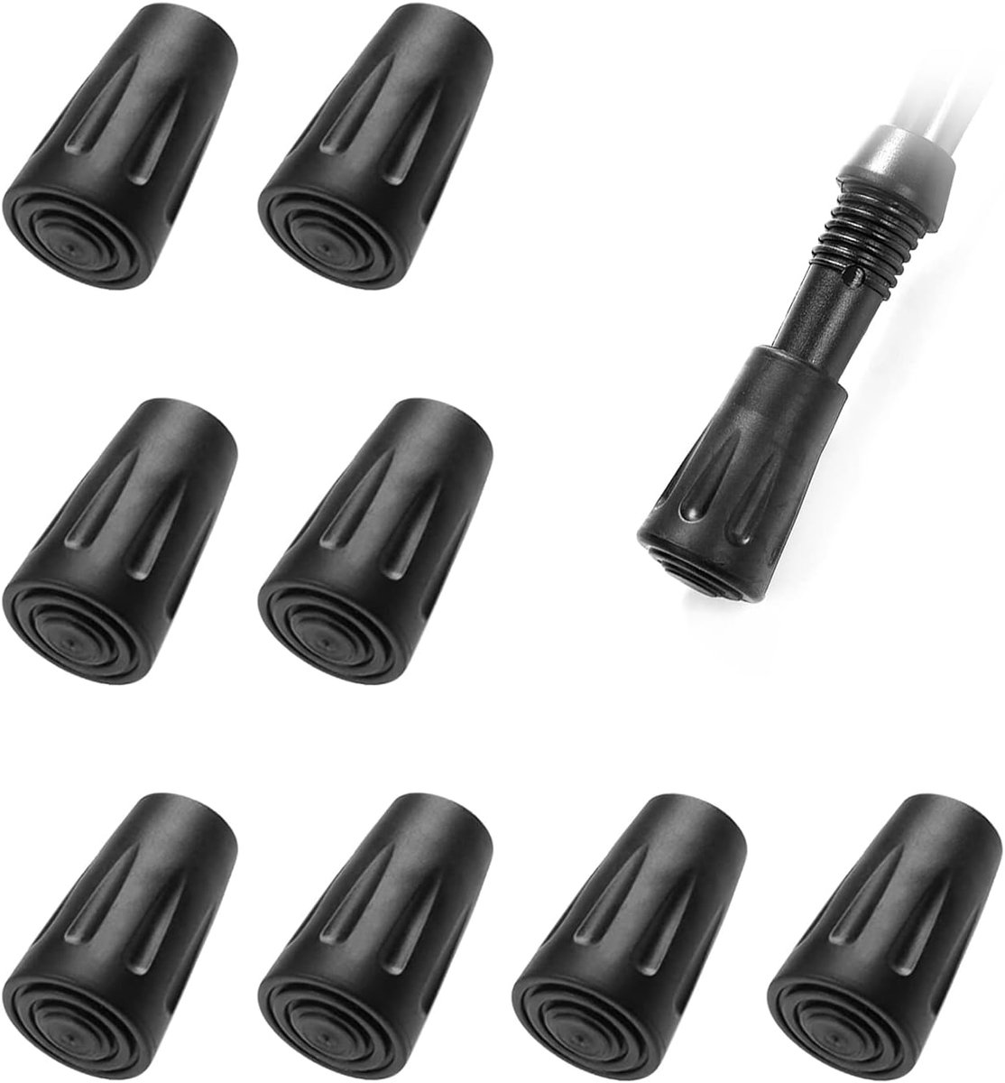 Nordic Walking Doppen - Trekkingstokken Doppen Universele - Nordic Walking Voetjes - Krukdoppen - Nordic Walking Stokken Doppen - Eindstop voor Wandelstokken en Trekkingstokken - 8 Stuks