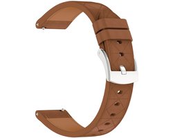 Leren bandje - geschikt voor Garmin Venu 2s / 3s / 4 (41mm) / Vivoactive 4s / Forerunner 255s / 265s - Huawei Watch GT 5 Pro - 42mm / GT 6 / GT 5 / GT 4 - 41mm - bruin
