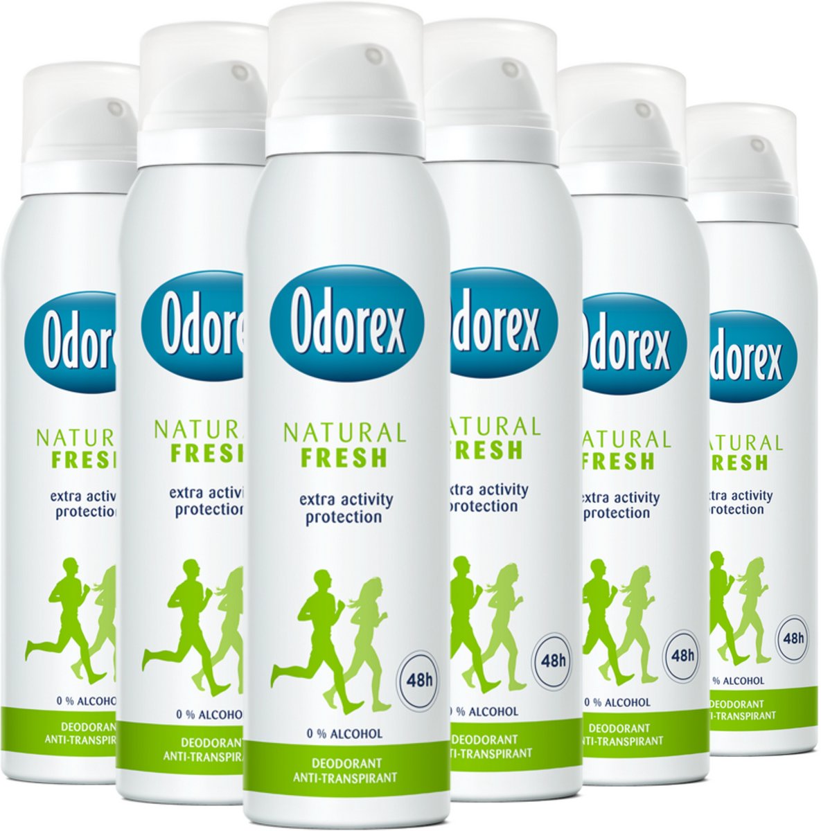 Goedkoopste Odorex Natural Fresh Anti-Transpirant Deodorant Spray - 6x 150ml - Voordeelverpakking
