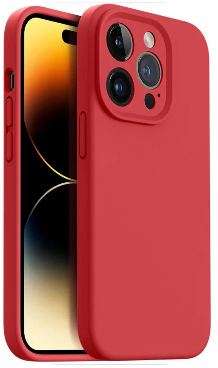 Shockproof Backcover - Liquid Silicone Soft Hoesje - Geschikt voor: iPhone 14 Pro Max - Rood