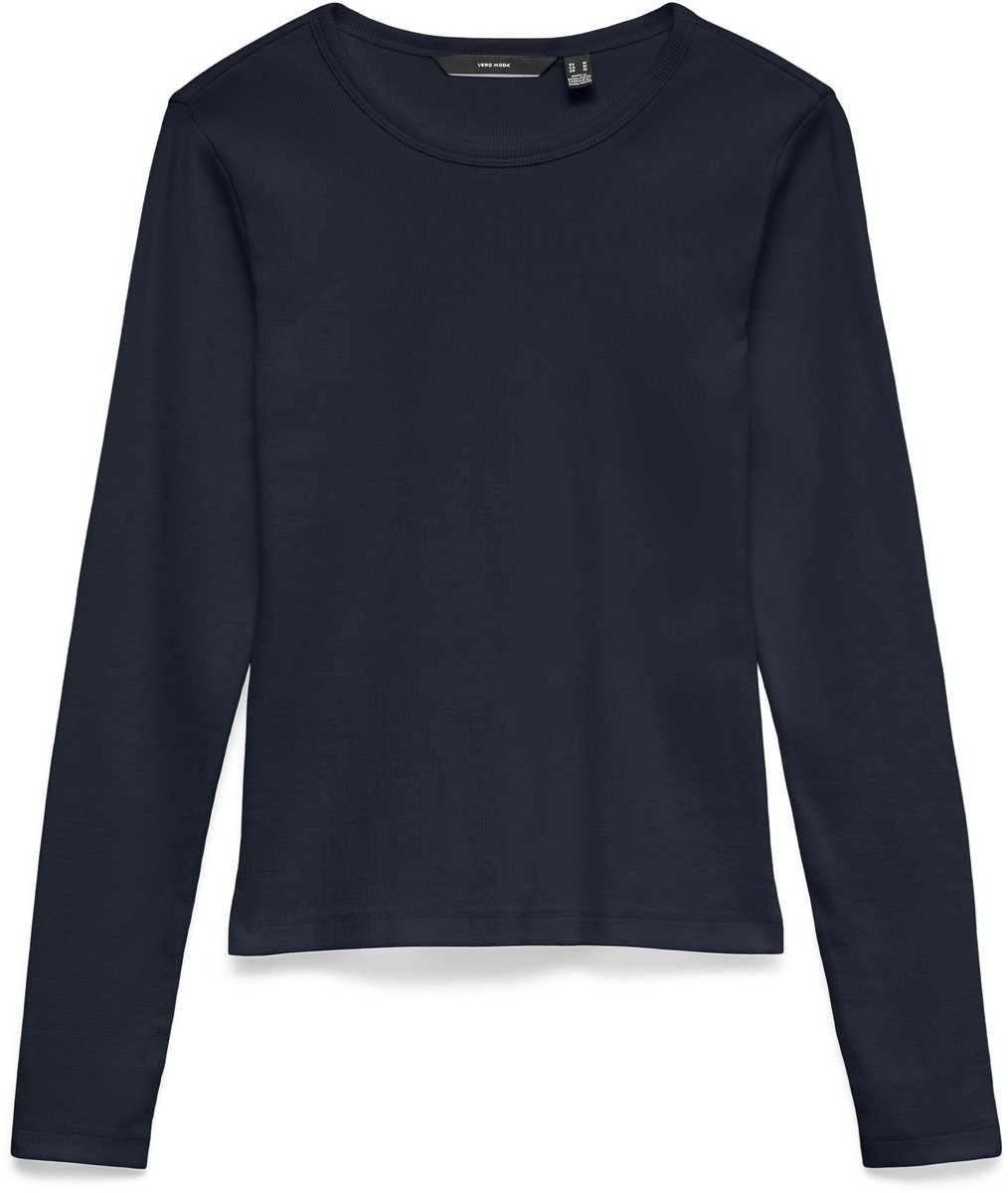Vero Moda T-shirt Vmchloe Ls Short Top Jrs Noos 10306897 Sky Captain Dames Maat - XS