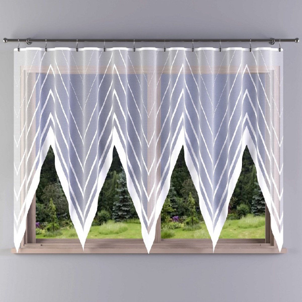 Wisan- Idylla - jacquard vitrage - Gordijn 440x180 cm - Curtains - Jacquardgordijnen- wit- 440 x 180 cm