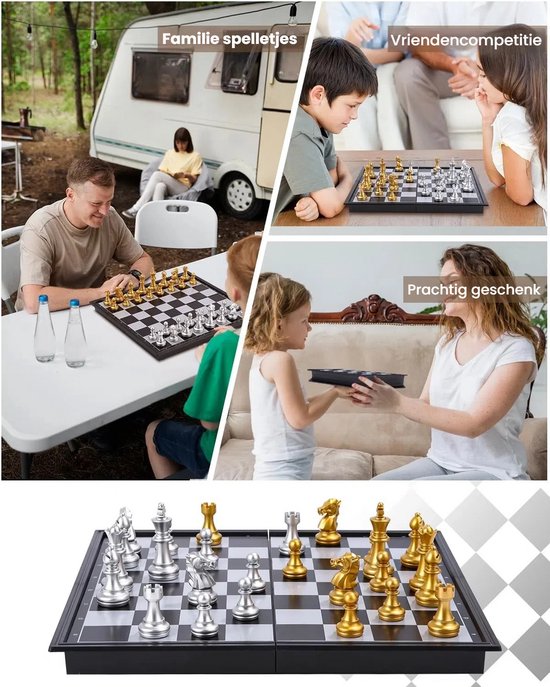 ZUNIPLEX Ludo Magnetic Flying Chess dobbelspel, klein grondspel, bordspel voor kinderen, schaakspel, reizen, schaakspel voor beginners, met draagbaar board voor opslag