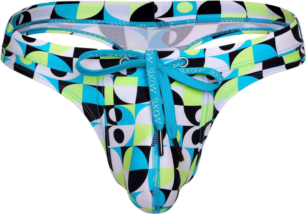 SUKREW Torrent Swim Thong Retro Lime - MAAT S - Heren Zwemstring - Zwem String voor Man - Mannen Thong