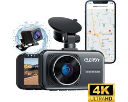 Clerby C1 Pro - Dual Dashcam 4K & 1080p - WiFi - GPS - Nachtzicht - Loop Opname - Inclusief App