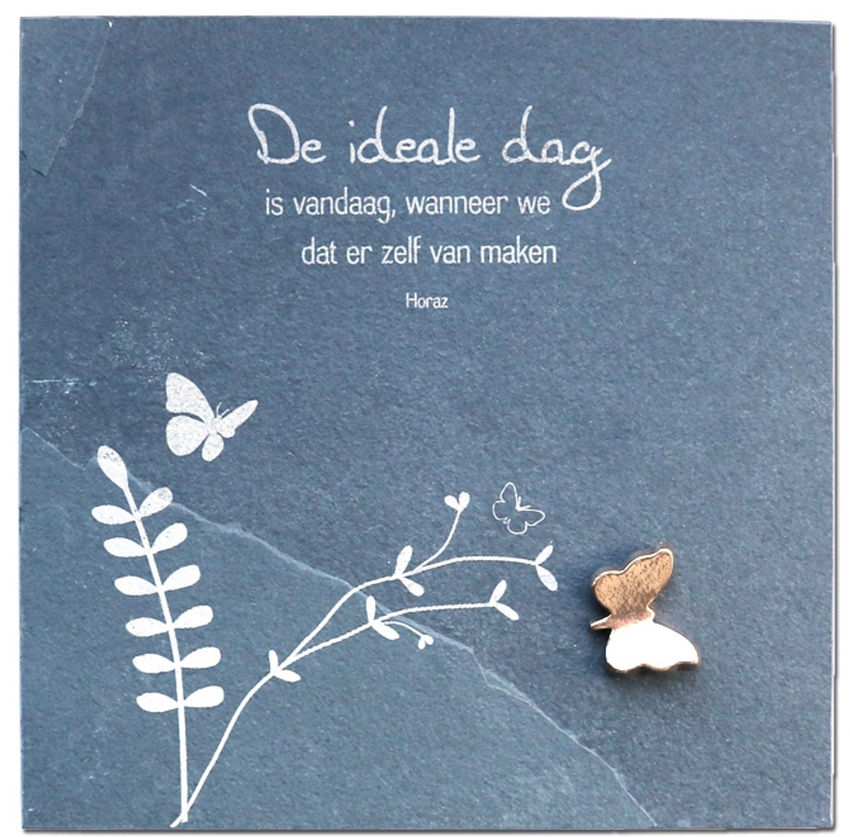 Leisteen spreuktegel ideale dag