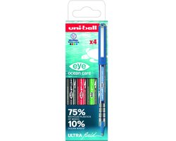 Rollerpen Uni-ball Eye Ocean Care medium assorti 4 stuks