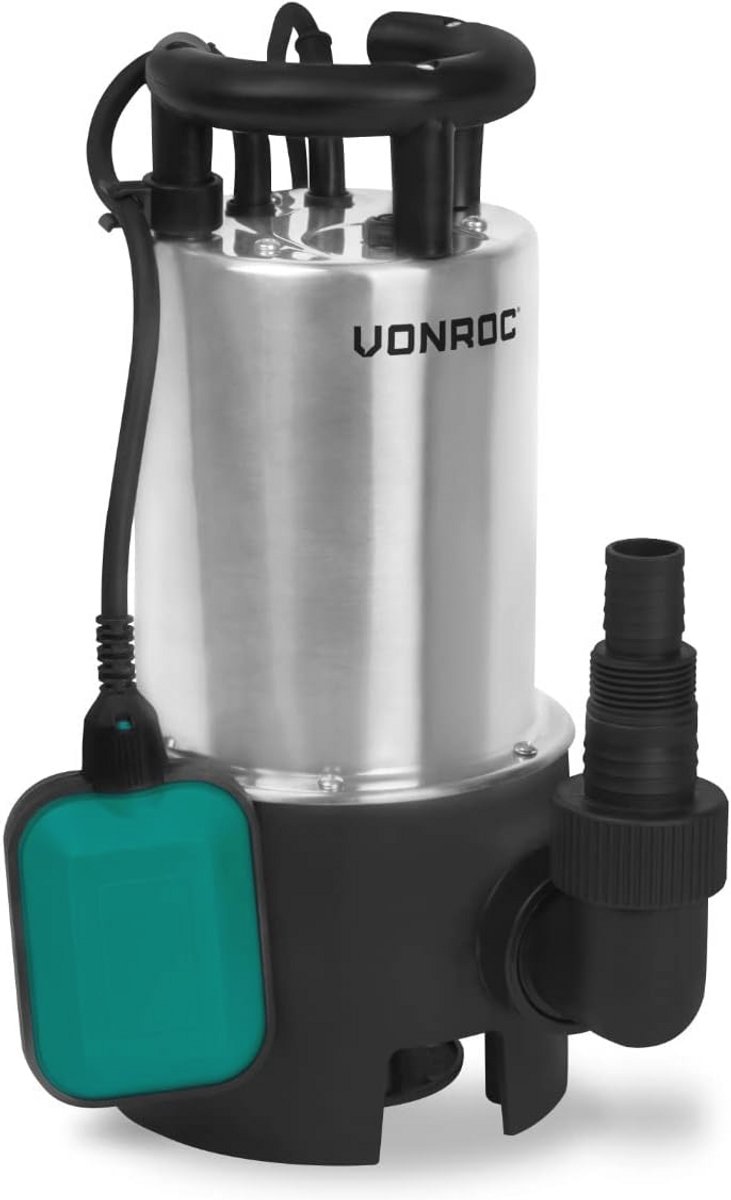 Dompelpomp RVS voor Vuil- en Schoonwater - 1100W - Max 20000 l/h - Met Vlotter