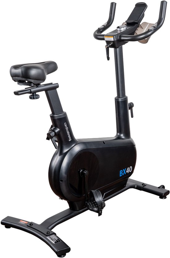 Cardiostrong Upright Bike BX40 – Hometrainer met 16 Weerstandsniveaus – Zelfvoorzienend met Generator – Verstelbaar Zadel en Stuur – LCD Trainingscomputer – 102x51x125 cm