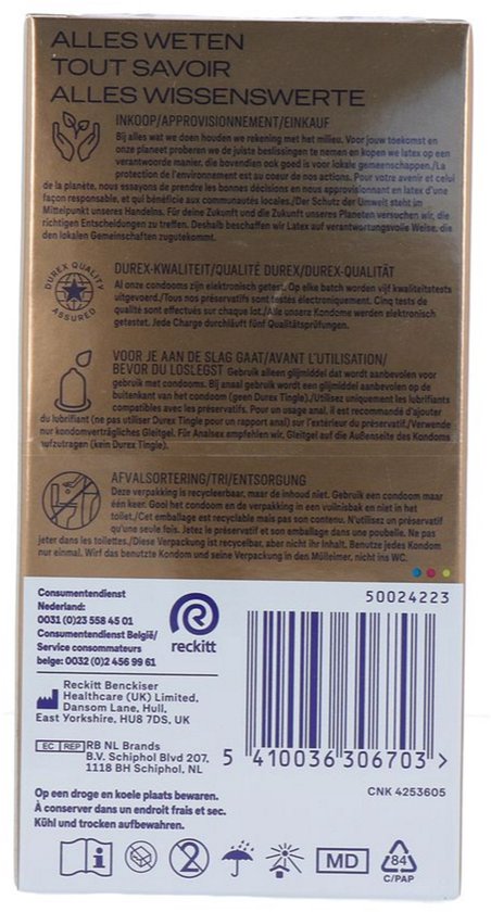 Durex - Condooms Nude Huid-Op-Huid Gevoel 10st - Ultra Dun