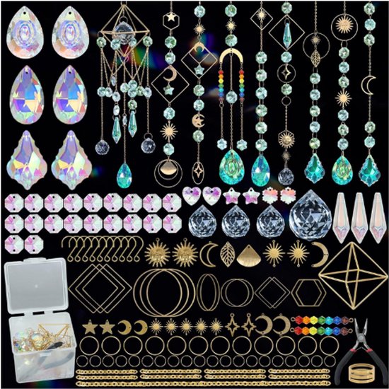 Lot De 3 Attrape-soleil En Cristal à Suspendre – Prisme Arc-en-ciel, Verre K9 – Décoration Fenêtre, Intérieur/extérieur - 9