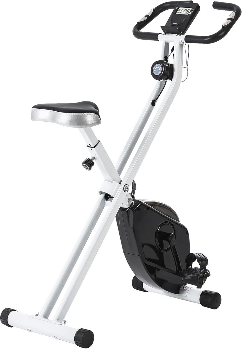 Stille opvouwbare hometrainer met 8 niveaus magnetische weerstand en hartslagsensor