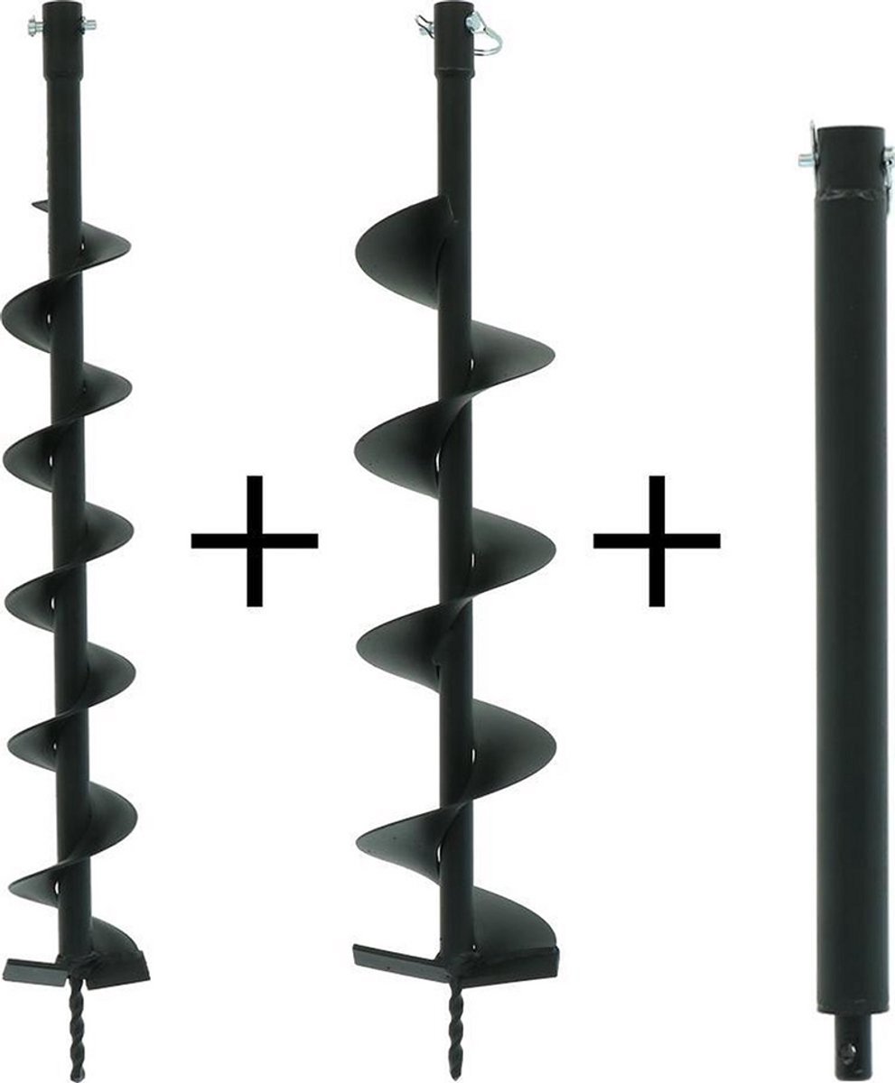 Kibani grondboren set 100 mm + 150 mm + verlengstuk