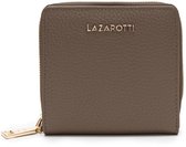 Lazarotti Leren portemonnee Bologna Leather Zip Wallet With 6 Card Slots Taupe bruine
