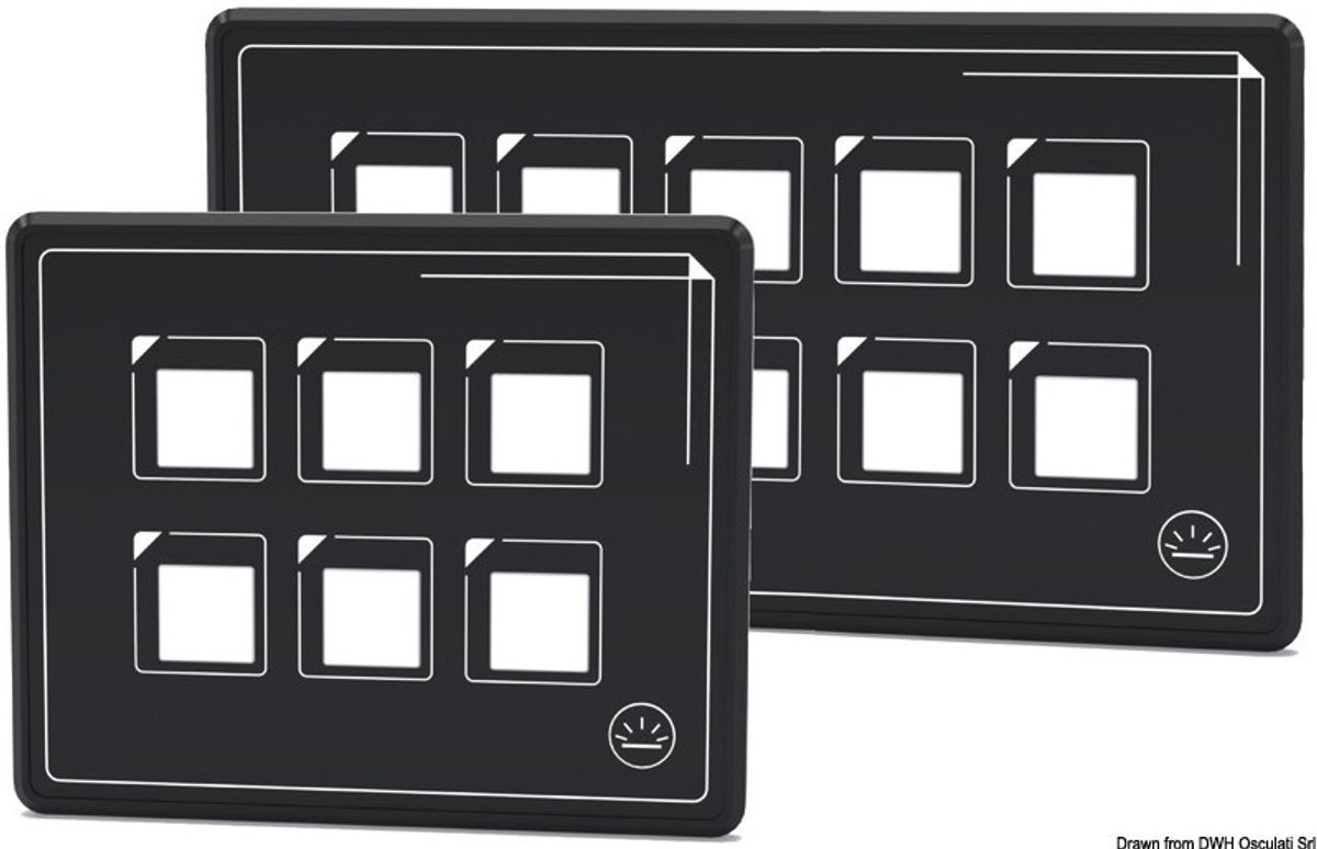 Osculati 10-voudig 12/24V Schakelpaneel met Touch-bediening