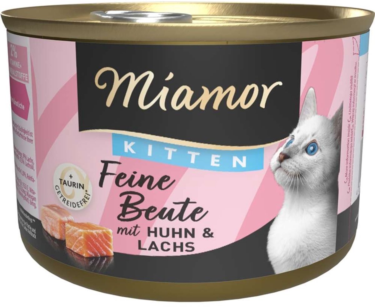 Miamor Miamor - Feine Beute blik kitten 12x185g - Kip & zalm