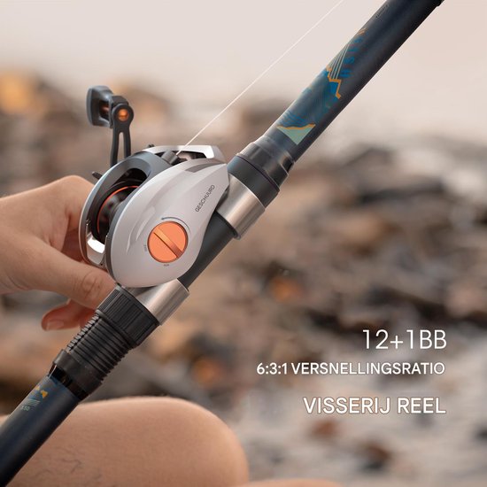 Hililand Moulinet Baitcasting Roue de moulinet de pêche au leurre Baitcasting Ratio 7.2: 1 18