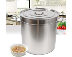 Grote RVS Kookpan 50 Liter - Soeppan voor Grootkeuken en Catering, Geschikt voor Alle Warmtebronnen