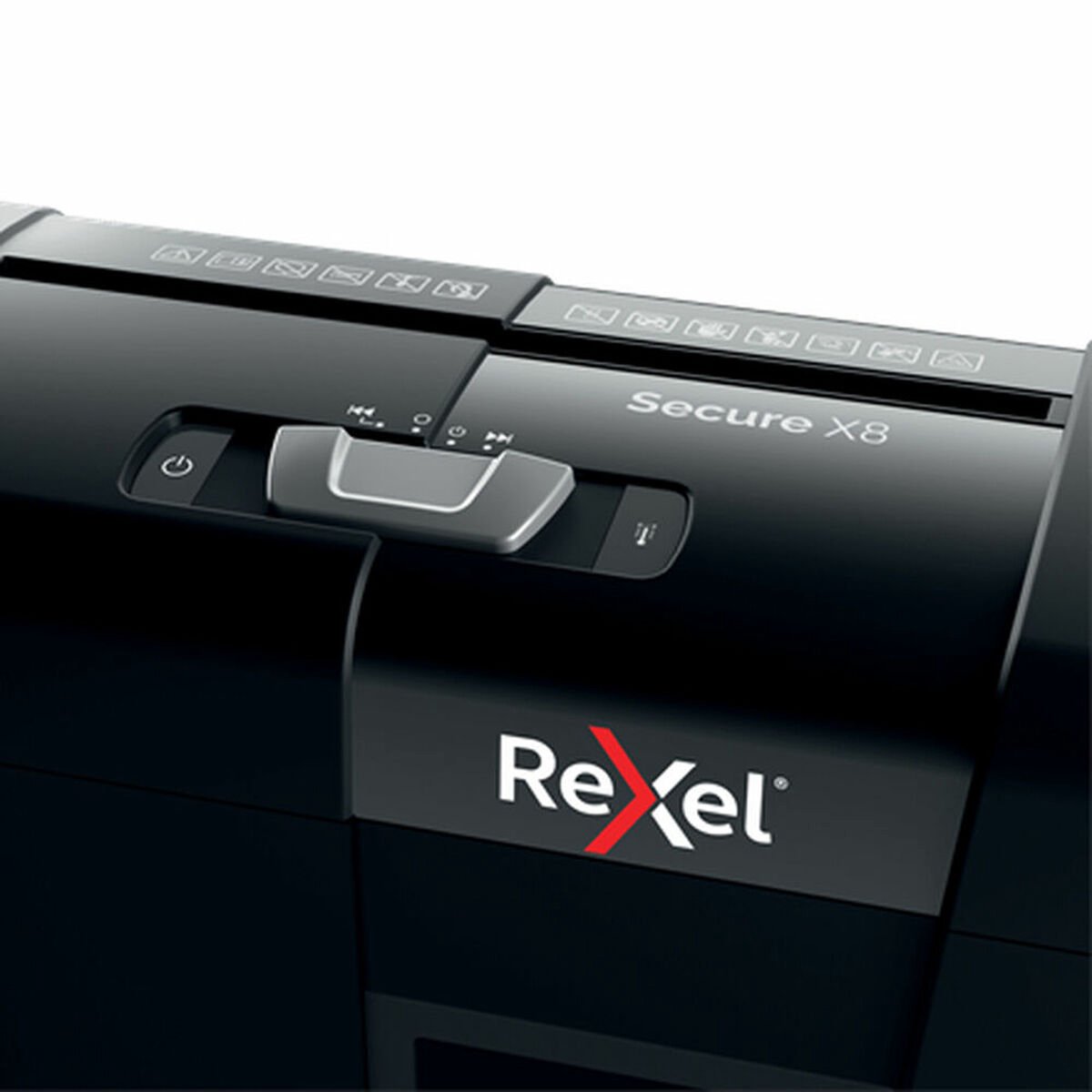 Rexel Secure X8 Stille Papierversnipperaar - P4 Snippers - Tot 8 Vel - 14L - Zwart thumbnail 3