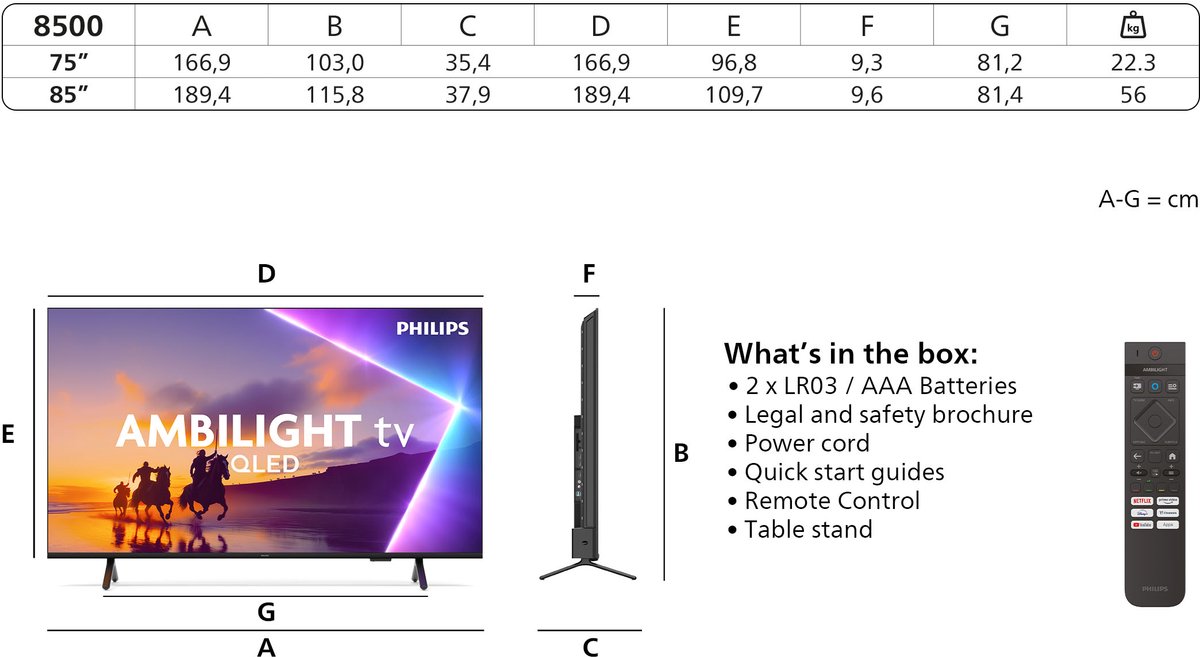 Philips 75PUS8500/12 - 75 inch - 4K QLED - 2025 - afbeelding 3