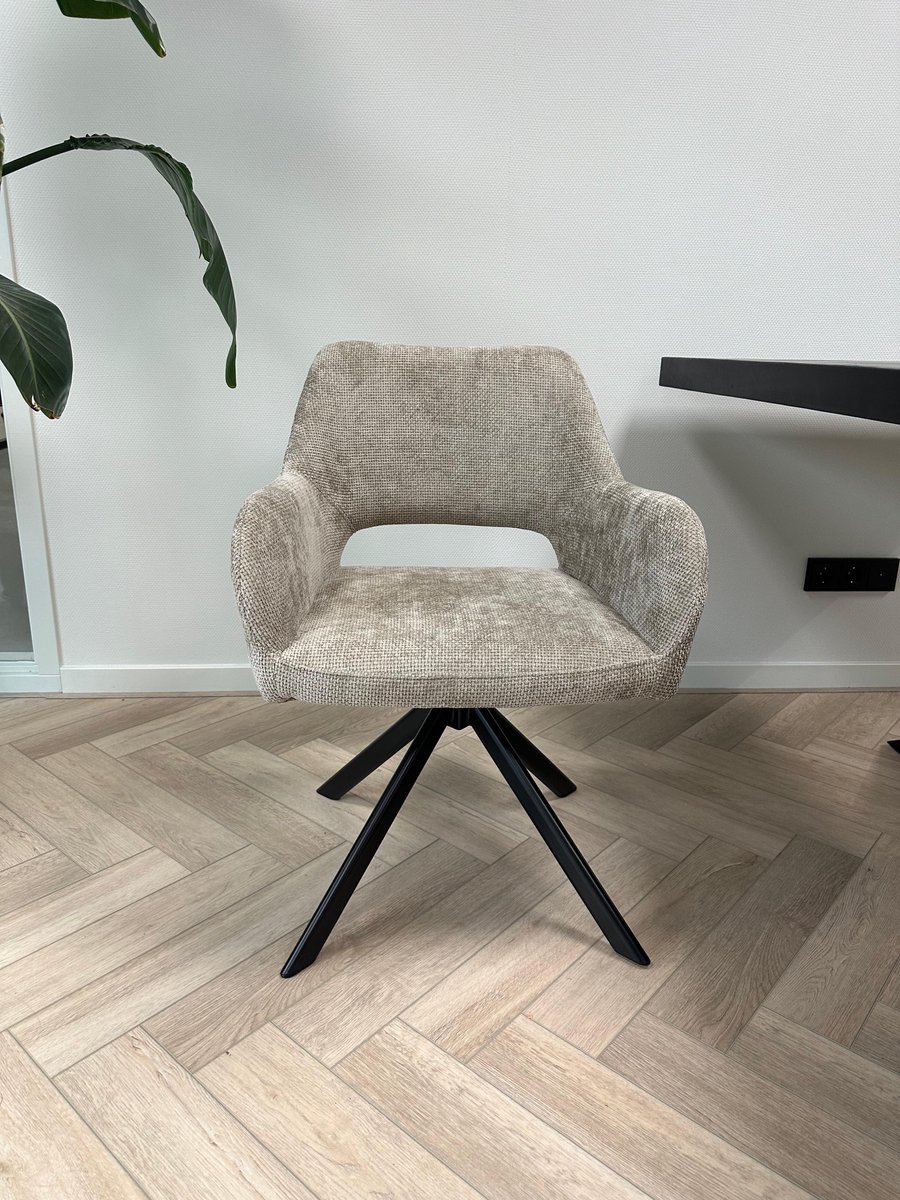 Ams Living® Eetkamerstoel Draaibaar 6 x | Luxe afwerking | Stof | Kleur Taupe | Eettafel Stoelen | Design Stoelen Eettafel 6 x Stoel – foto 3