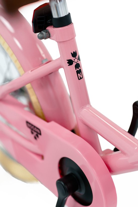 Nogan Dutchy Kinderfiets 18 Inch - Met Zijwieltjes - Verstelbaar Stuur & Zadel - Terugtraprem & V-Brake - Glans Roze van Nogan — afbeelding 4