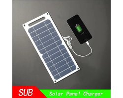 Flexibel Zonnepaneel 10W 5V USB – Voor Kamperen, Noodpakket & Buitenavonturen - Compatibel met telefoons en laptops