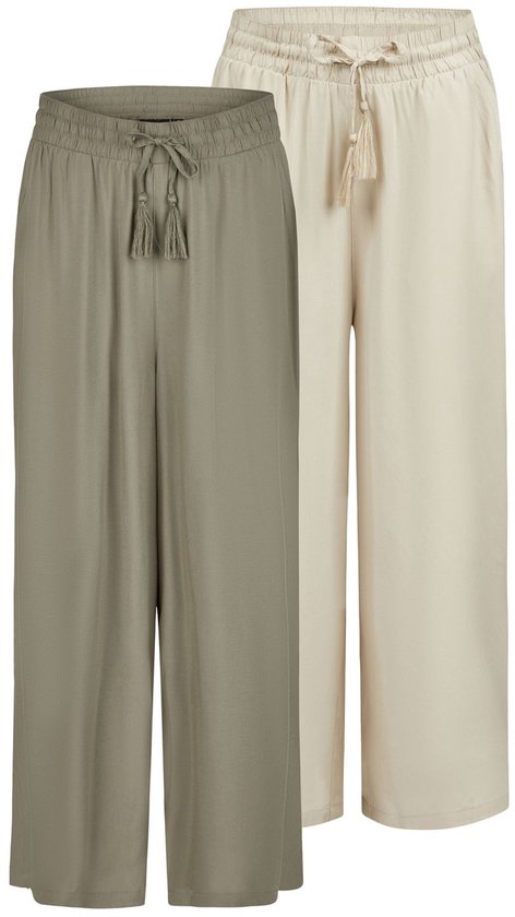 DENIMFY Dames Chino Broek DFKate 2er Pack comfort/relaxed Veelkleurig XXL Volwassenen