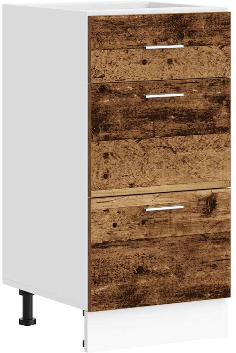 vidaXL Onderkast - Lyon - 40x46x81,5 - cm - bewerkt - hout - oud - houtkleurig oud hout