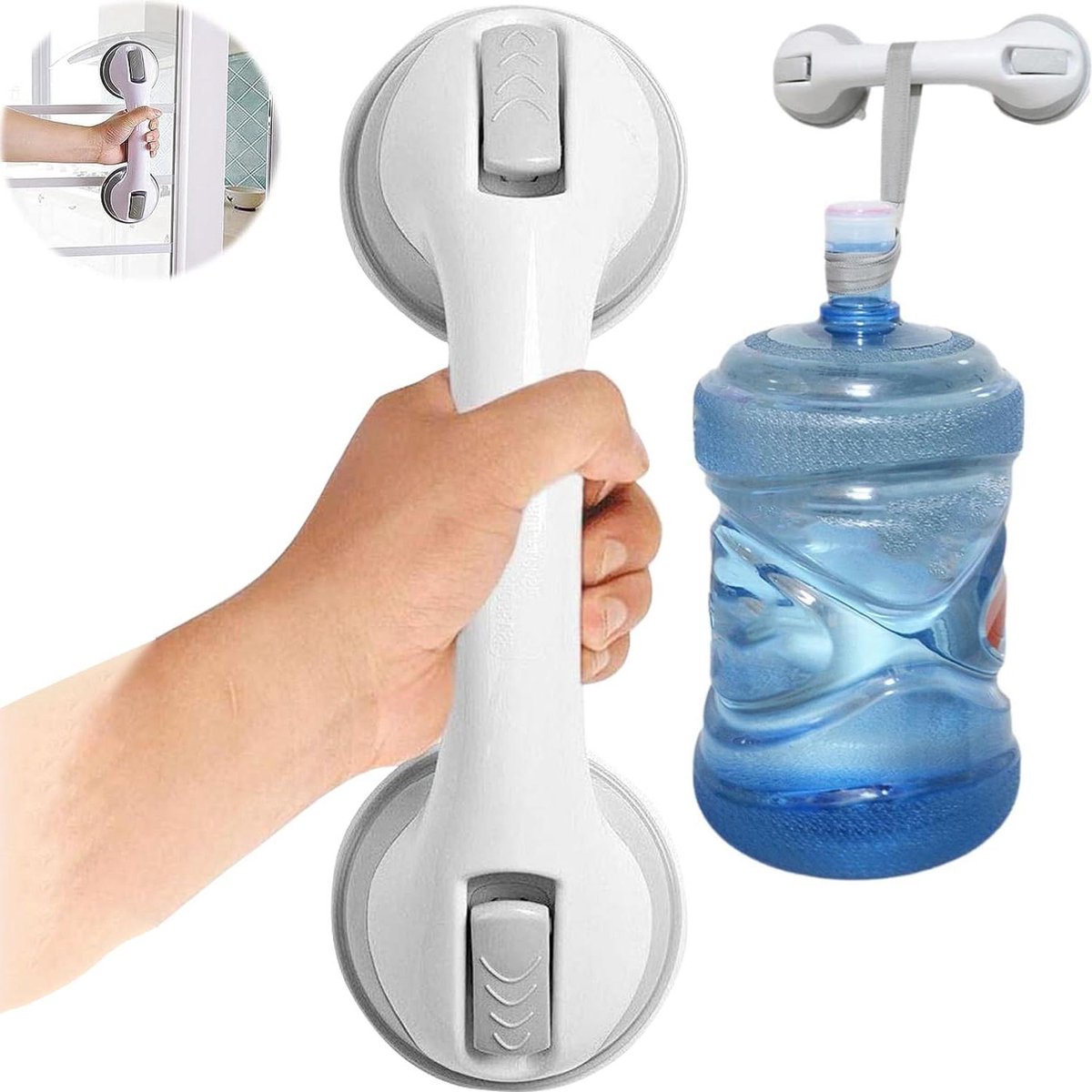 Suction Cup Handle without Drilling for Seniors, Shower, Bathtub, Toilet, Kids, and Elderly