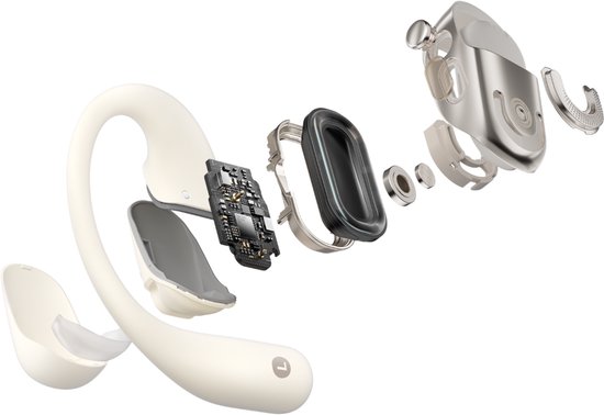 Shokz OpenFit 2 - Écouteurs intra-auriculaires - Écouteurs sport - Écouteurs sans fil - Beige