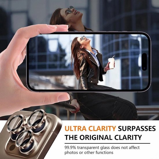 Protecteur lens d'appareil photo compatible avec : iPhone 12 Pro Max - Protection d'objectif en Tempered Glass transparent HD de Premium [compatible avec les coques] Goud