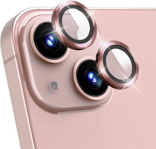 Protection lens pour iPhone 15 - Verre Tempered Glass transparent HD de Premium [Compatible avec les coques] Or rose