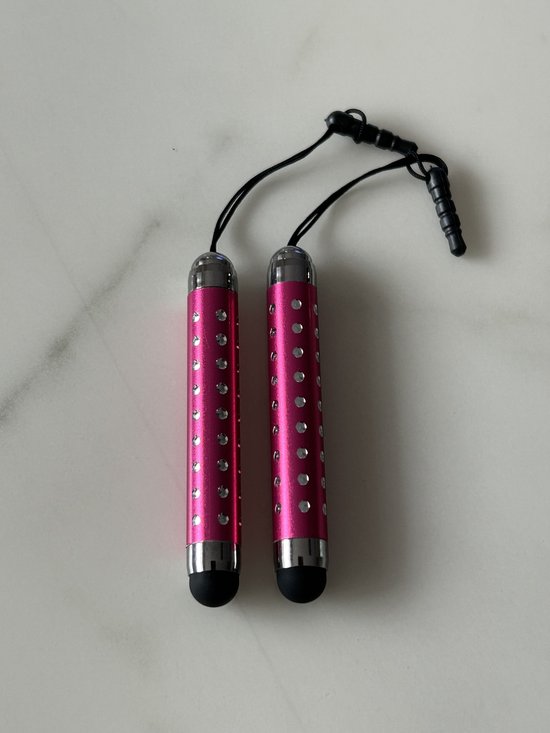 2 Stuks Uitschuifbare Touch Pen / Touchstift / Universeel / Compacte Stylus Pen / Touchscreen Pen / Tablet & Telefoon Touch Stift - Roze van Merkloos — afbeelding 2