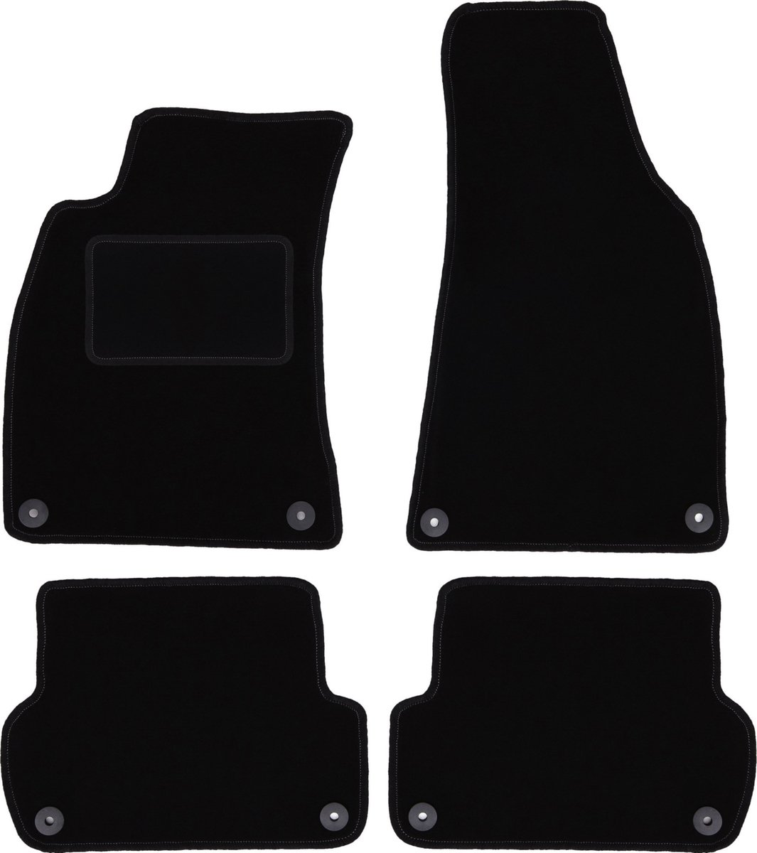 Zwarte veloursmatten voor: Seat Exeo sedan, stationwagen (2008-2015)