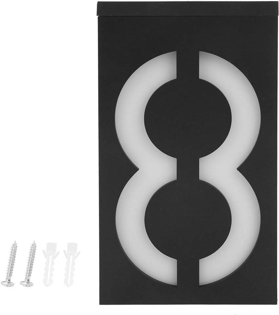 Zonne-energie Outdoor LED Nummer Signaallicht voor Huis, Hotel, Winkel - Huisnummers (Nummer 8)